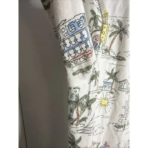 Talbots Med Scenic Print Boat Neck 3/4 Sleeve Tee Top - Picture 5 of 6